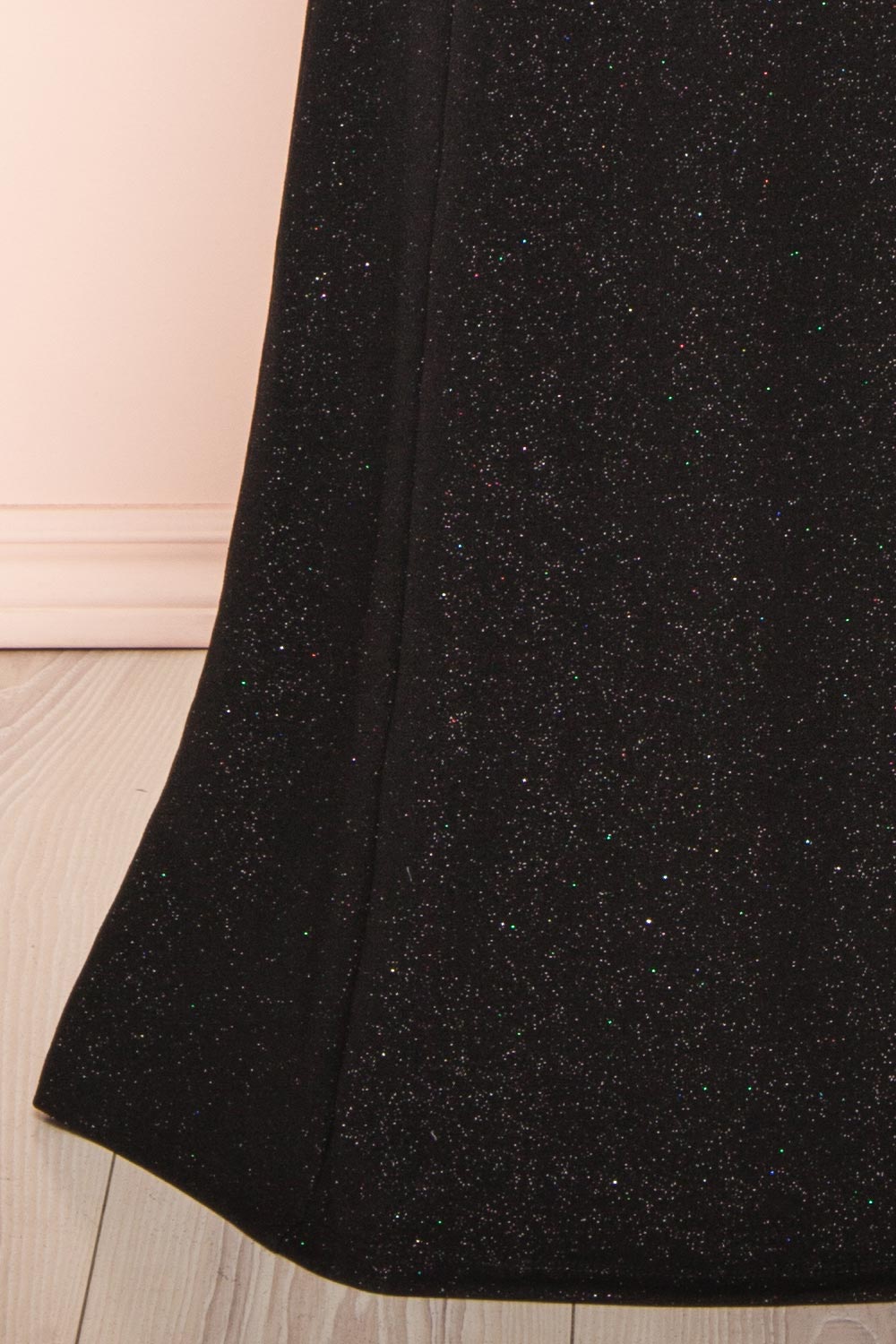 Norcia Black Shimmery Bustier Mermaid Maxi Dress | Boutique 1861 - details