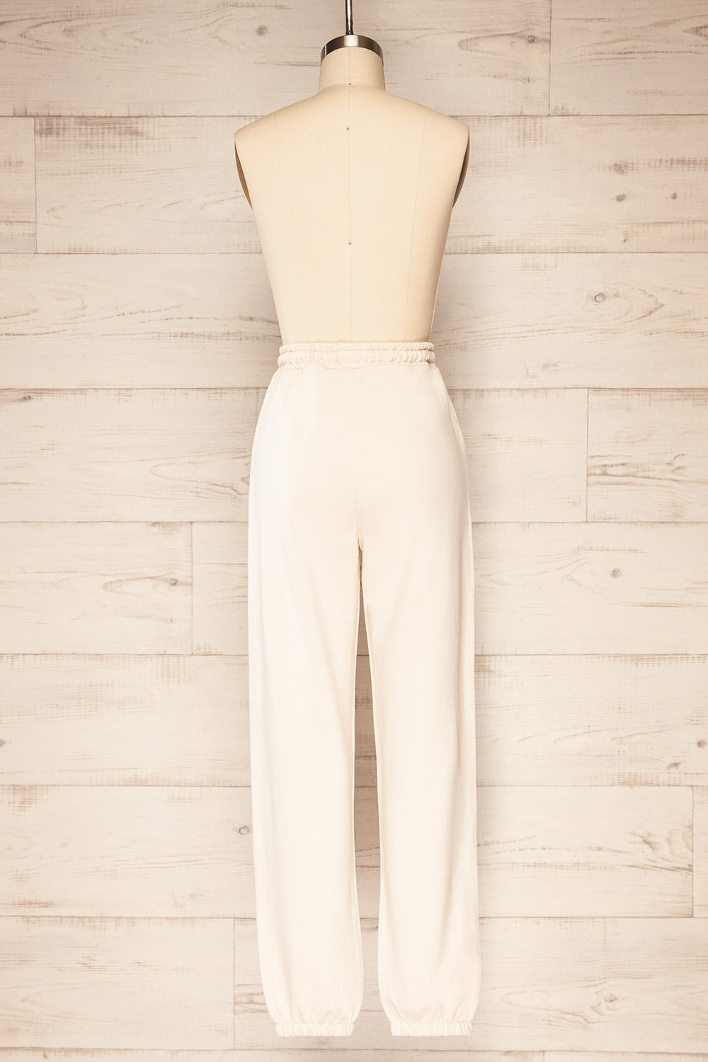 Numich Beige Sweat Jogger Pants w/ Elastic Waist | La petite garçonne back view