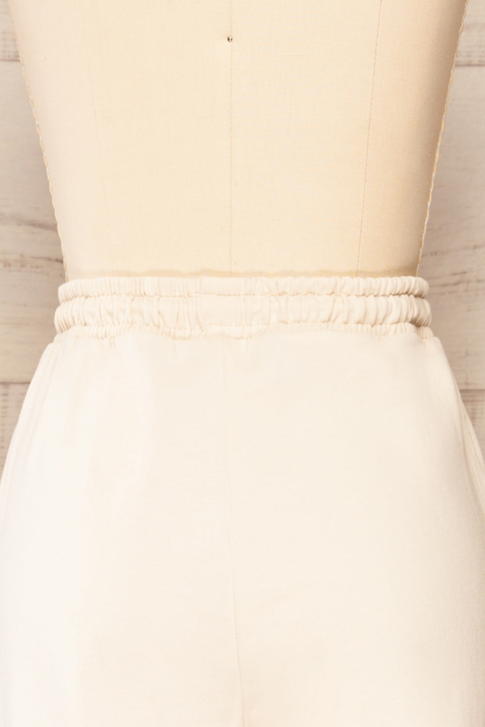 Numich Beige Sweat Jogger Pants w/ Elastic Waist | La petite garçonne back close-up