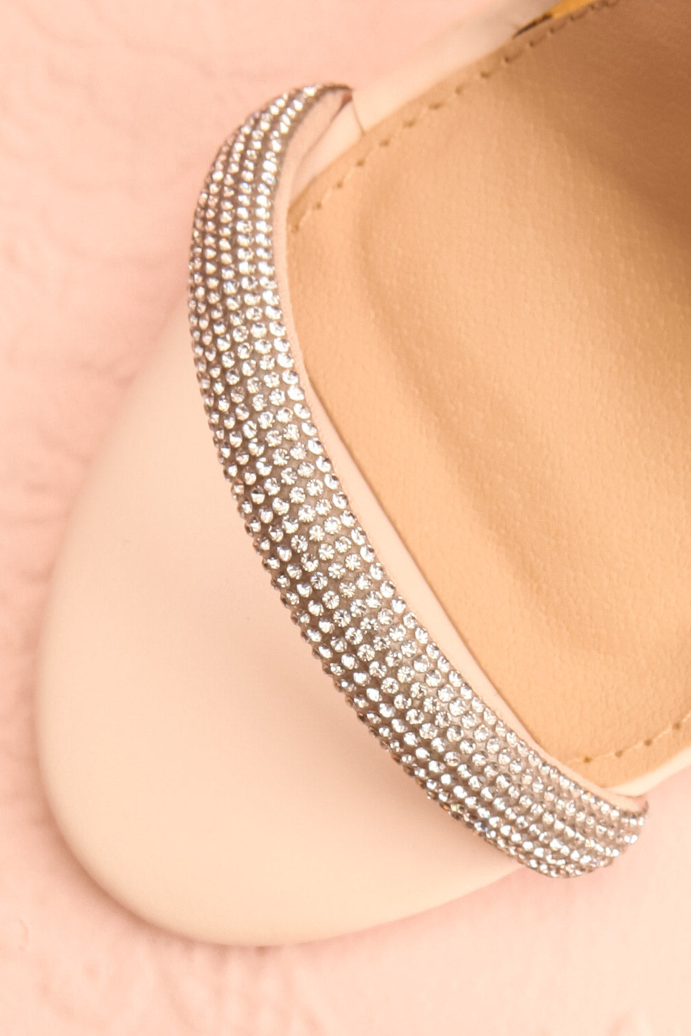 Odessa Beige Sparkly Heeled Sandals | Boudoir 1861 flat close-up