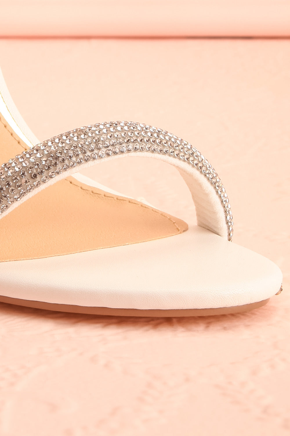 Odessa Ivory Sparkly Heeled Sandals | Boudoir 1861 front close-up