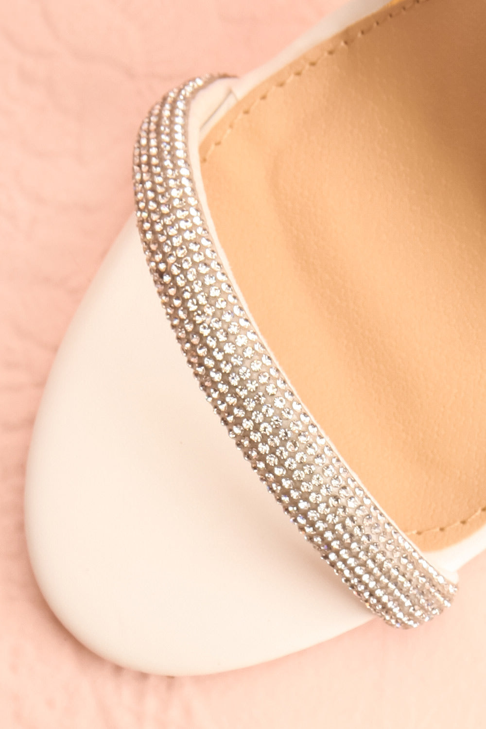 Odessa Ivory Sparkly Heeled Sandals | Boudoir 1861 flat close-up