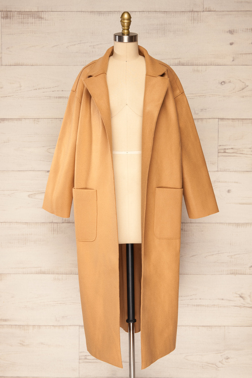Oia Camel Open Front Trench Coat | La petite garçonne front open