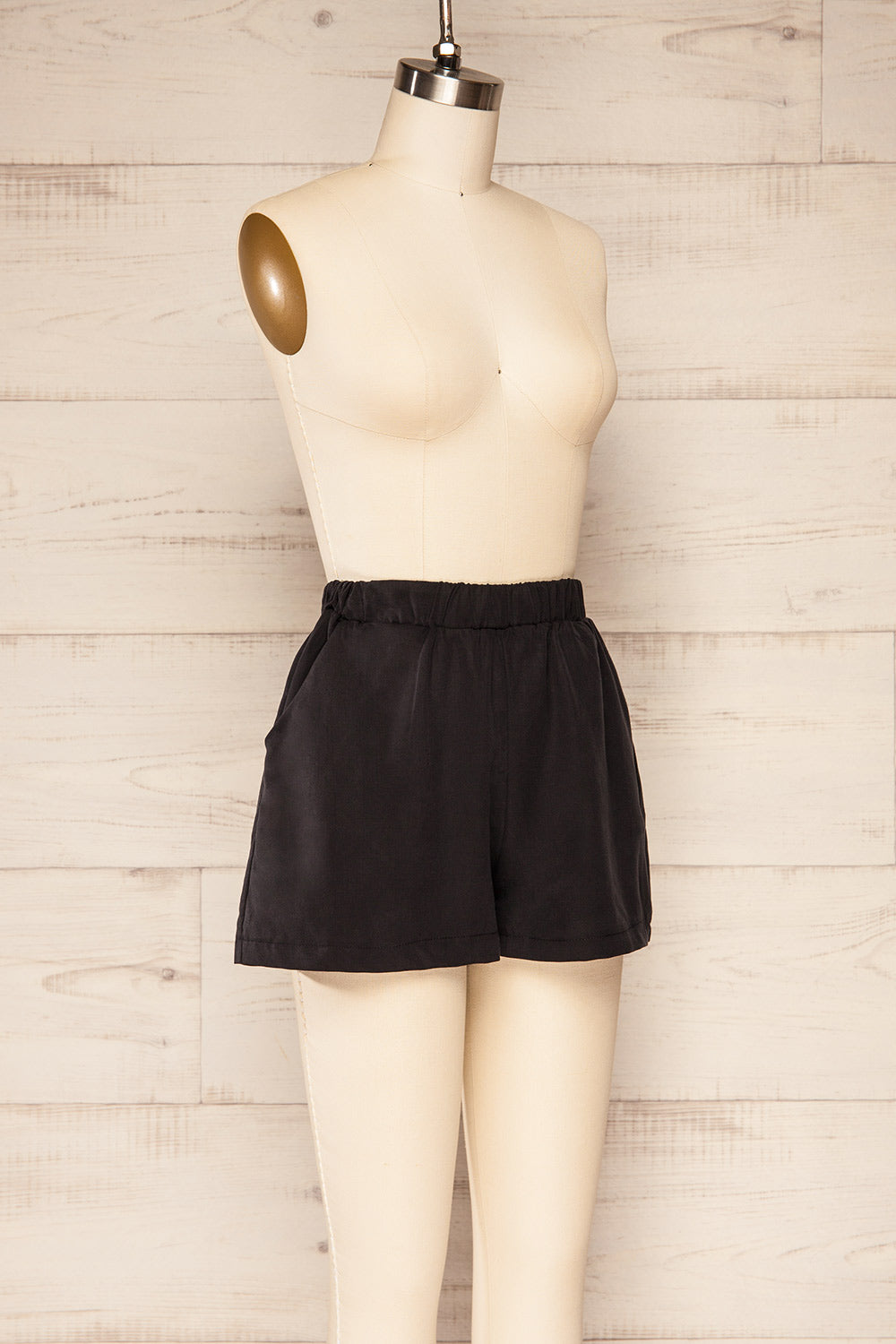 Olesnica Black Shorts With Elastic Waist | La petite garçonne side view