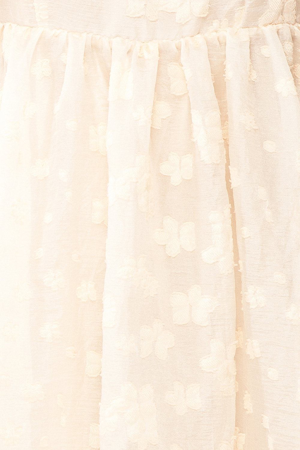 Olympe Cream Babydoll Dress w/ Flowers | Boutique 1861 fabric