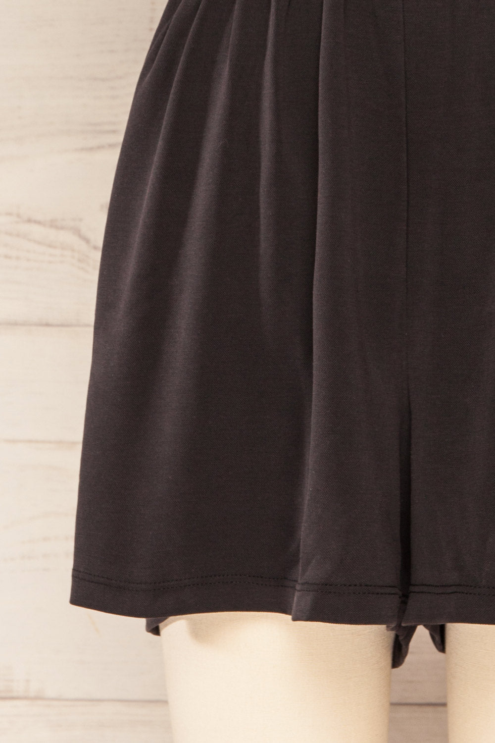 Opoczno Black Sleeveless Plunging Neckline Romper | La petite garçonne bottom