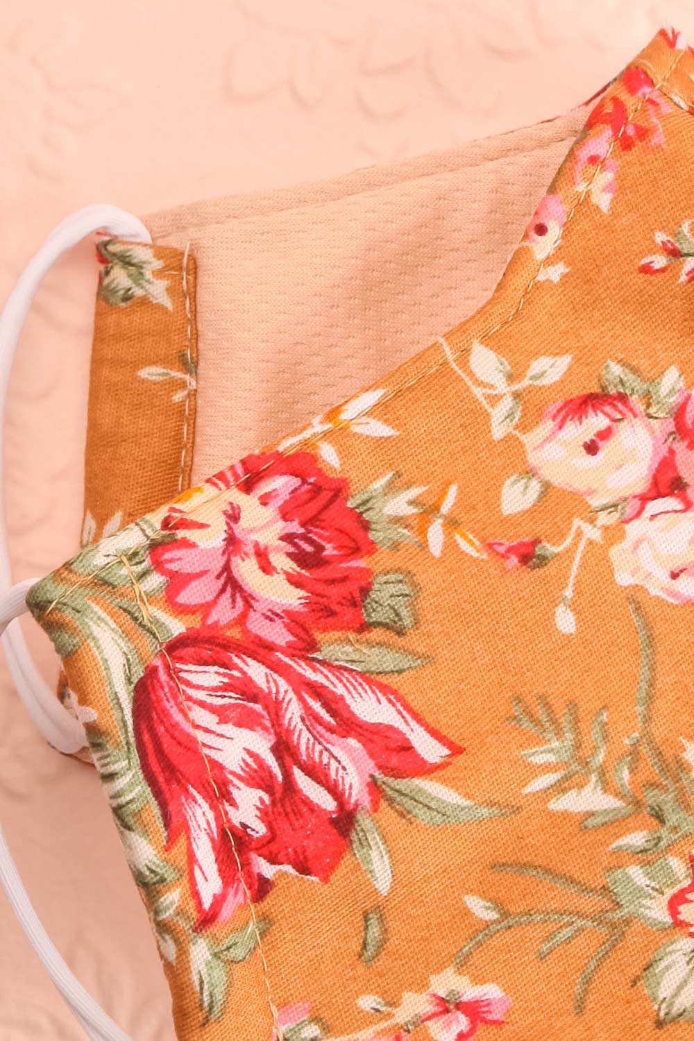 Orange Bouquet Face Mask | Boutique 1861 inside close-up