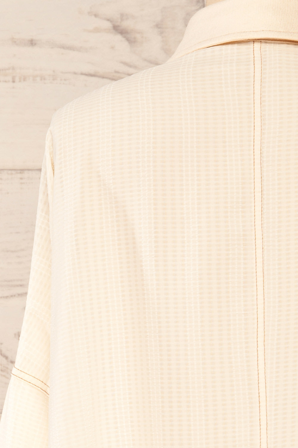 Orebro Oversized Ivory Button-Up Shirt | La petite garçonne back close-up 