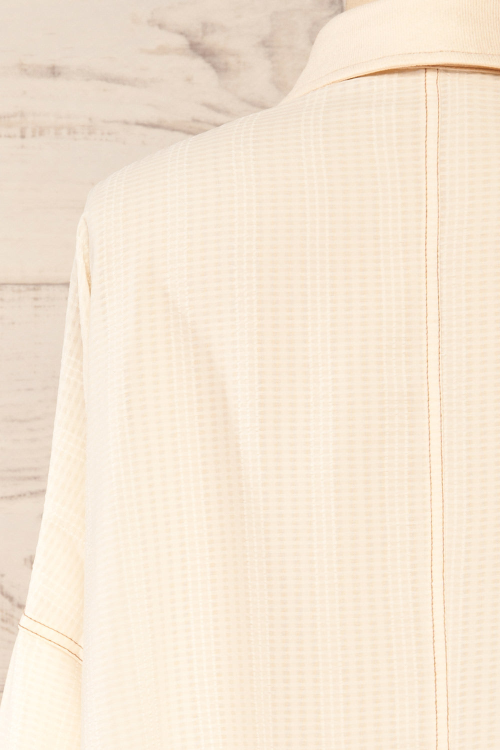 Orebro Oversized Ivory Button-Up Shirt | La petite garçonne back close-up