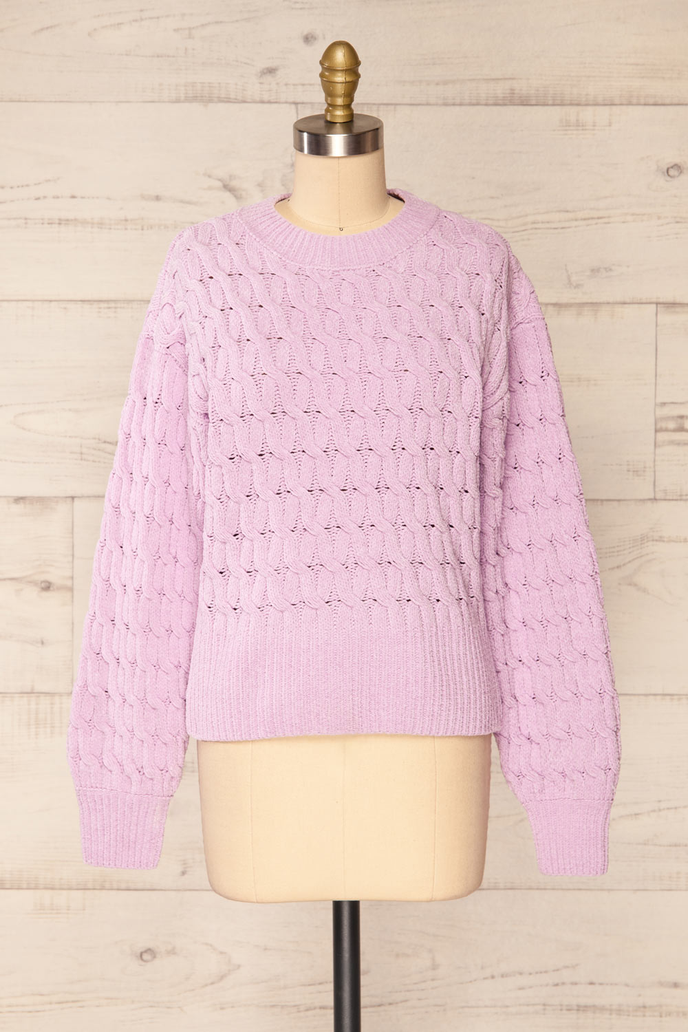 Orenb Lavender Weave Knit Sweater | La petite garçonne front view