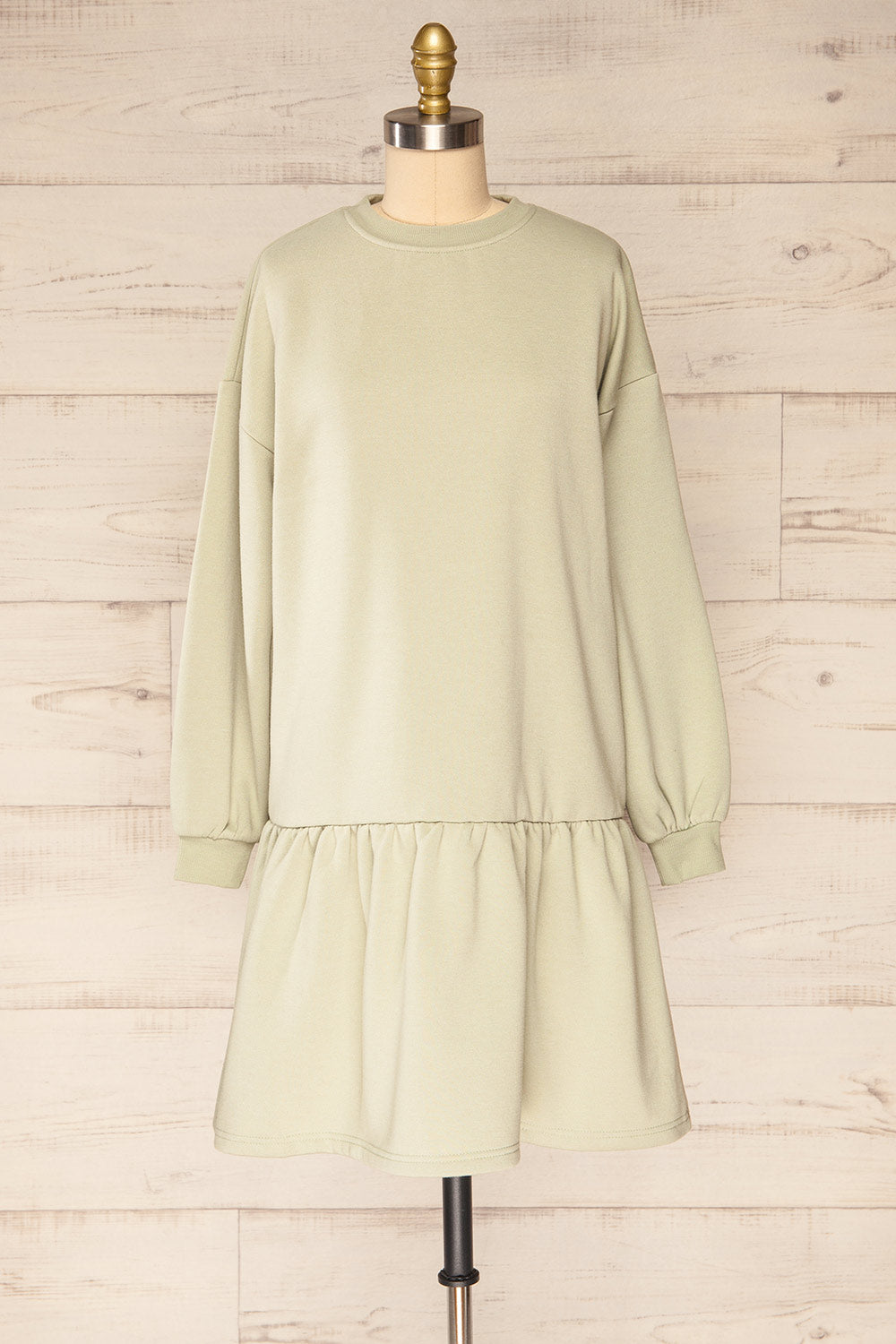 Orhei Sage Oversized Sweatshirt Dress | La petite garçonne front view