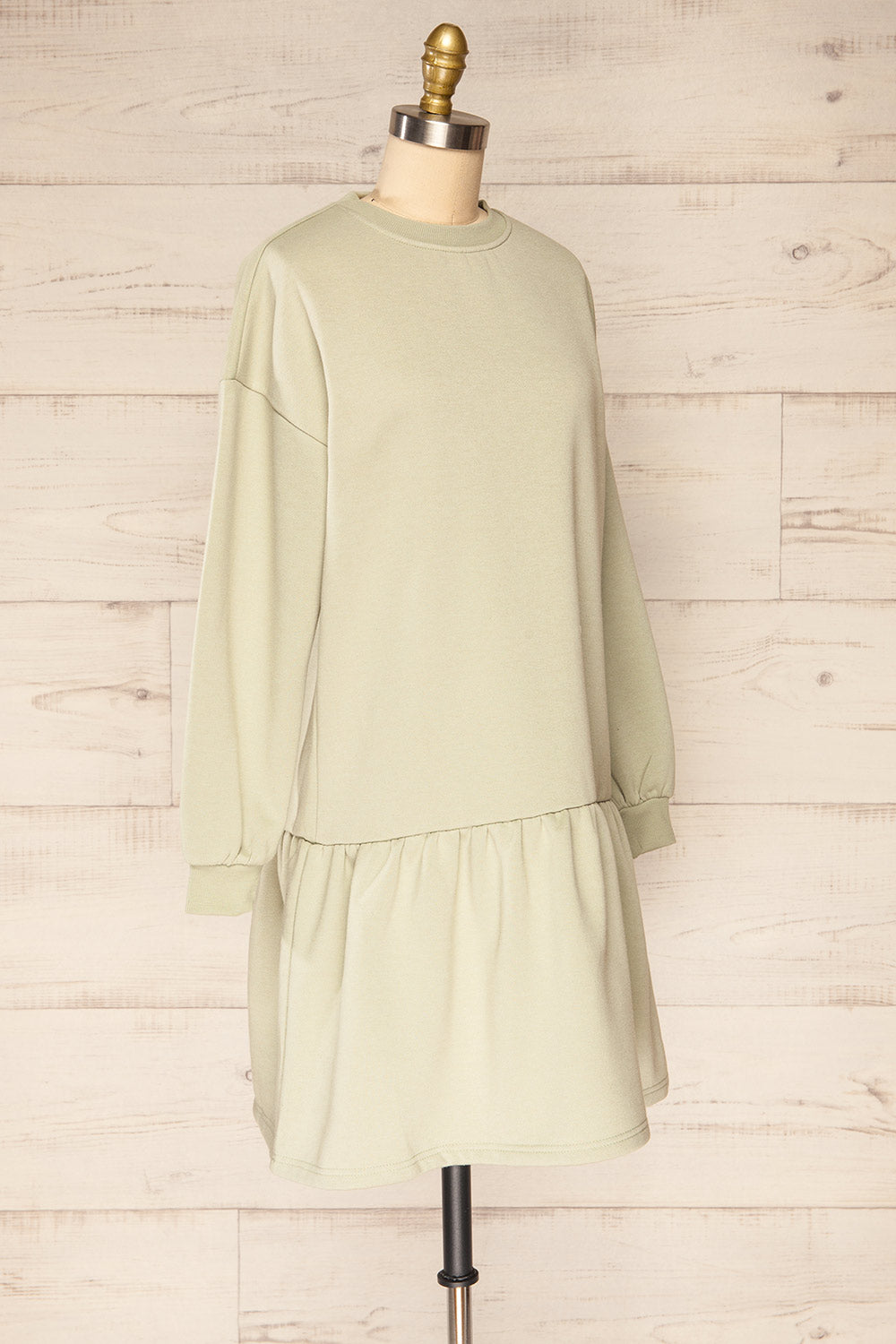 Orhei Sage Oversized Sweatshirt Dress | La petite garçonne side view