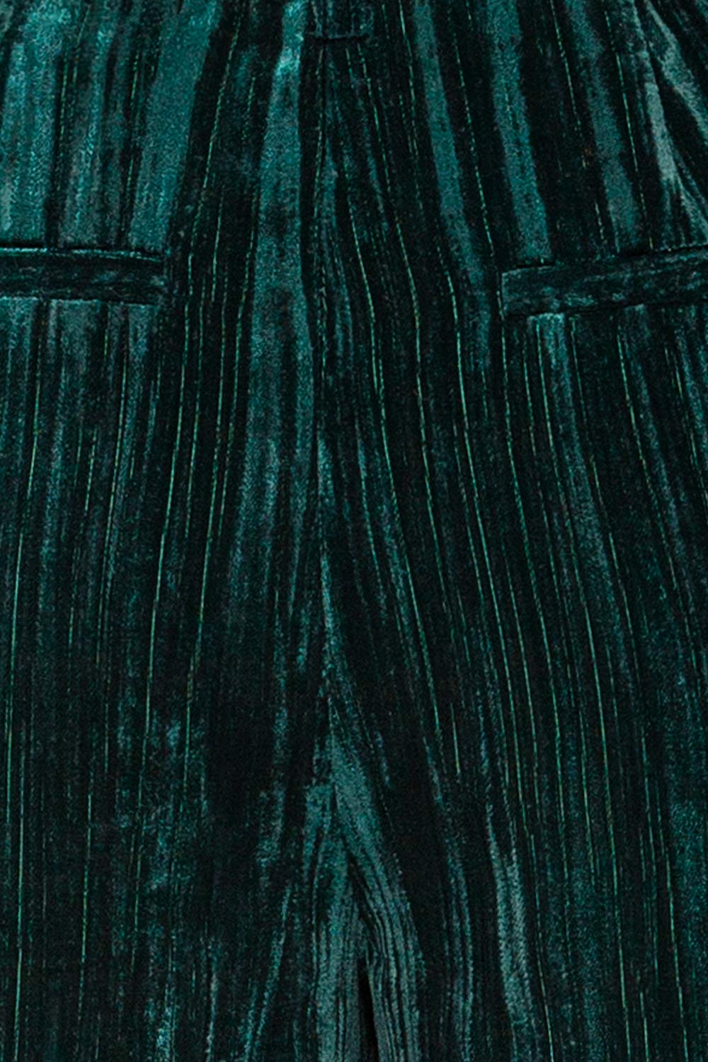 Orihuela Green Velvet Pants | La petite garçonne fabric