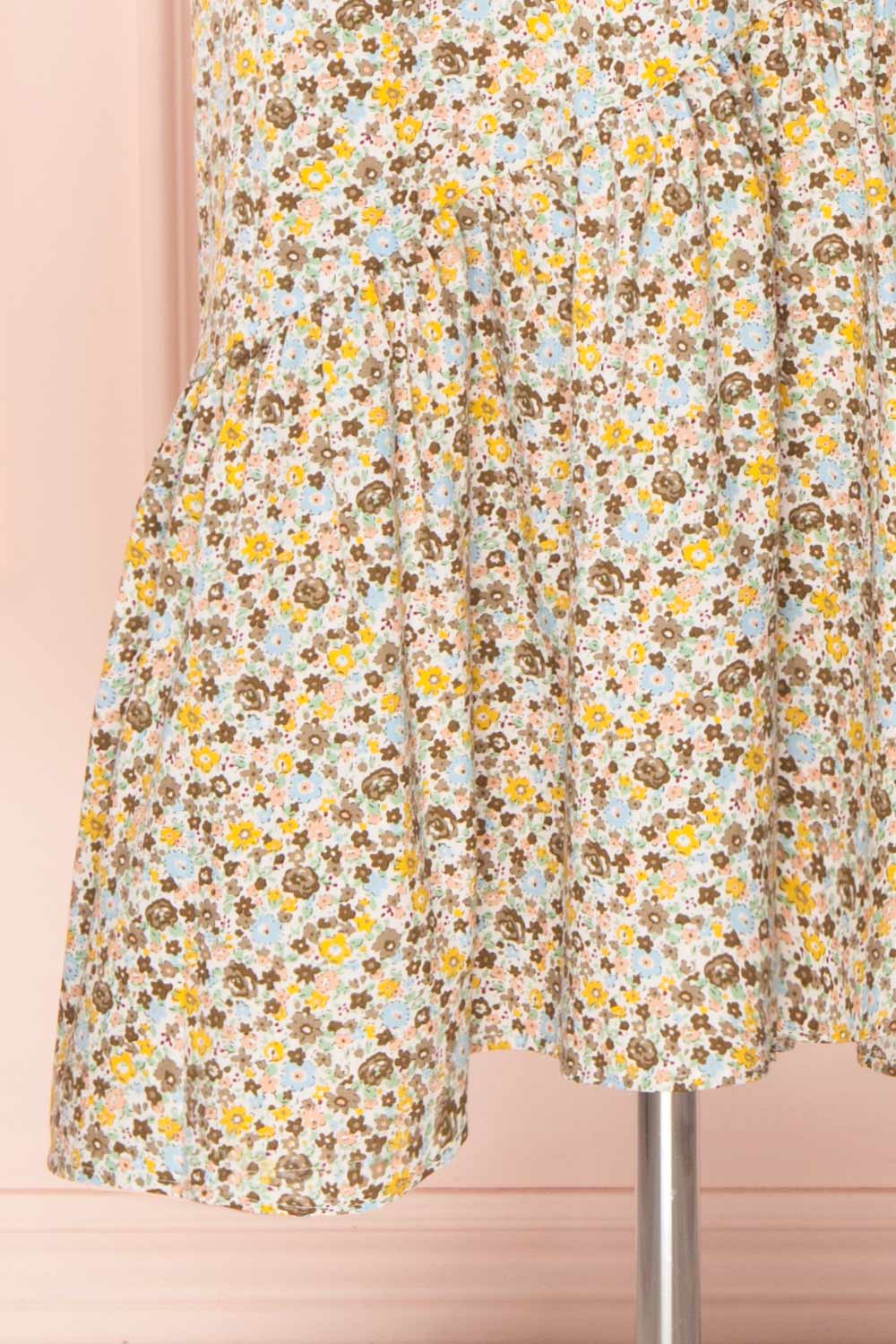 Orivesi Colorful Floral Midi Dress w/ Frills | Boutique 1861 bottom