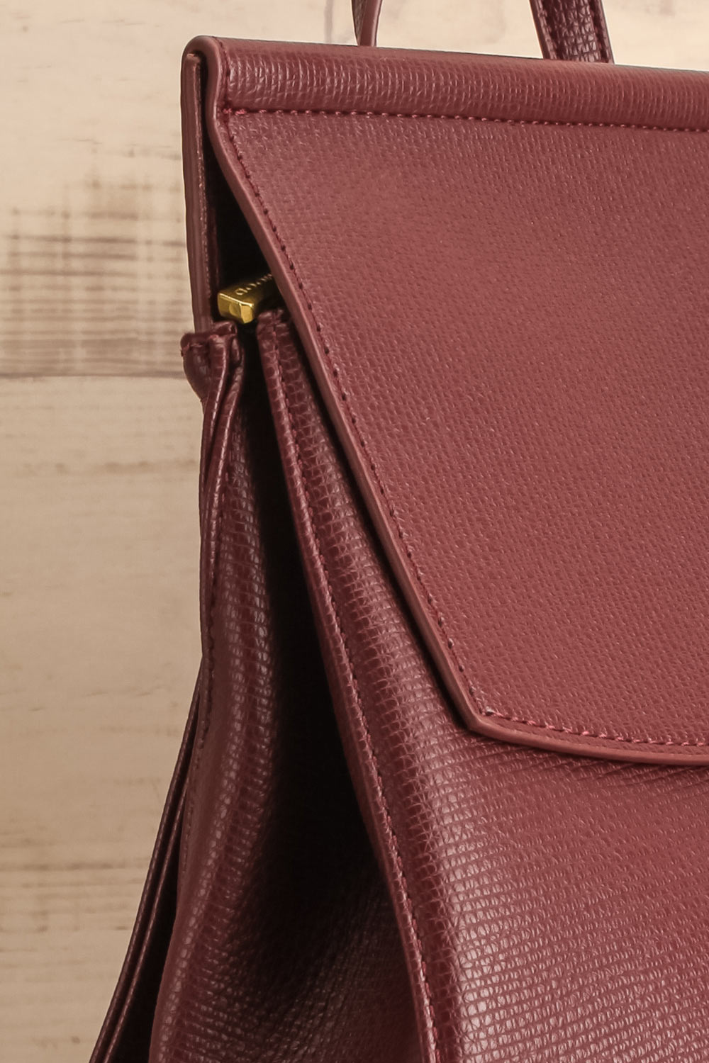 Ophiuchus Small Vegan Leather Backpack | La petite garçonne side close-up