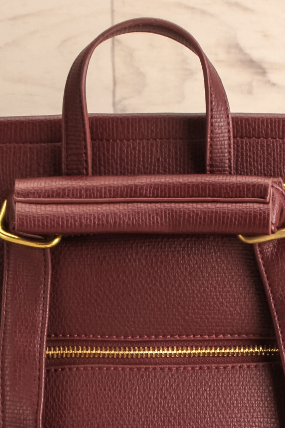 Ophiuchus Small Vegan Leather Backpack | La petite garçonne back close-up