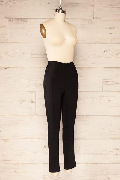 Orsova Black Fitted Pants w/ Stretchable Waist | La petite garçonne side view