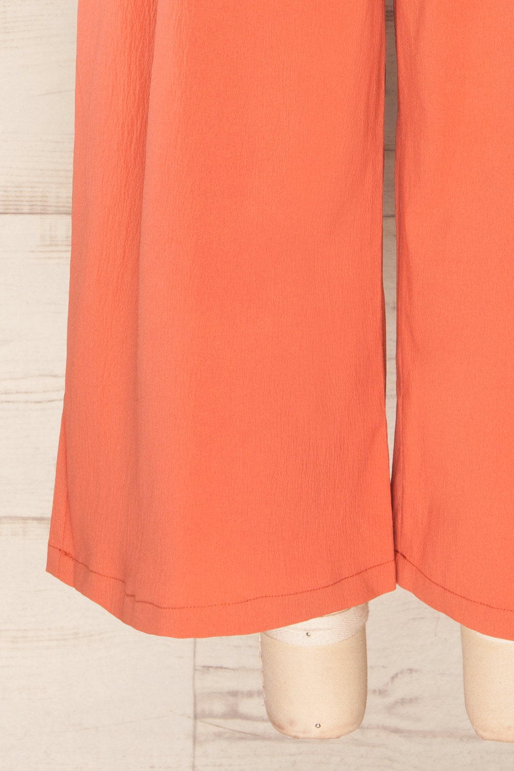 Osaka Coral V-neck Palazzo Jumpsuit w/ Open-back bottom