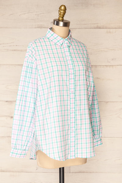 Oschatz Oversized Gingham Button-Up Shirt | La petite garçonne  side view