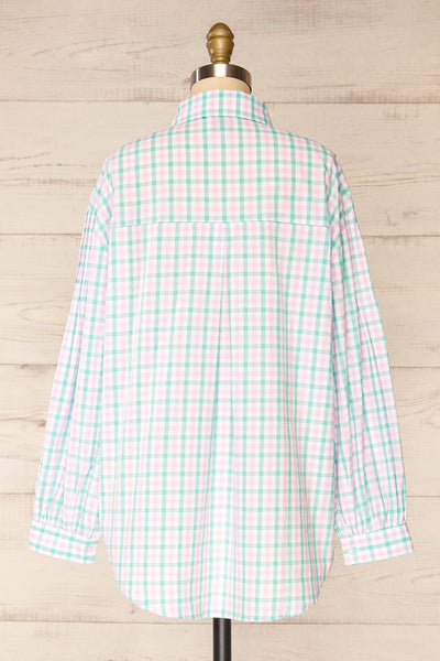 Oschatz Oversized Gingham Button-Up Shirt | La petite garçonne back view