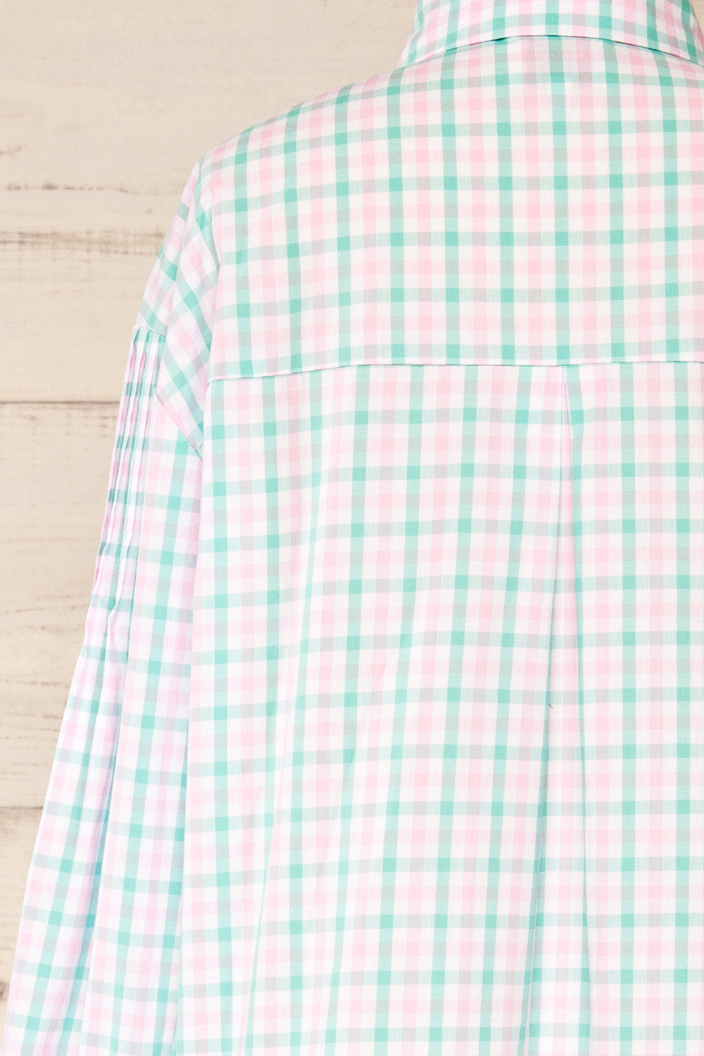 Oschatz Oversized Gingham Button-Up Shirt | La petite garçonne back close-up
