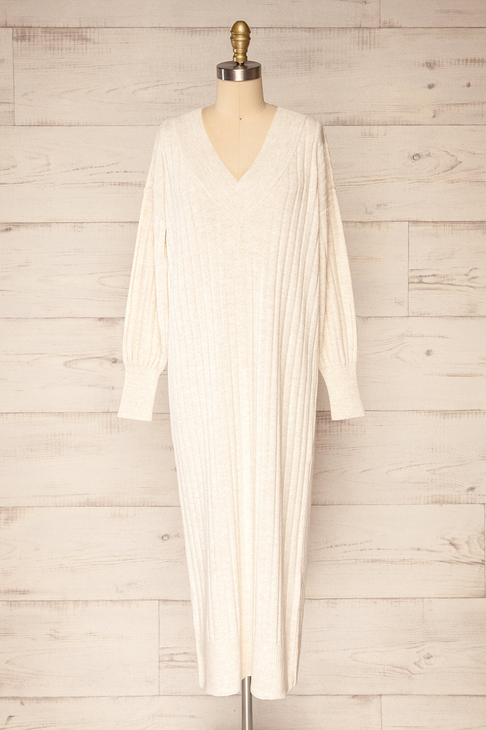 strorog Long Sleeve Knitted Maxi Dress | La petite garçonne front view