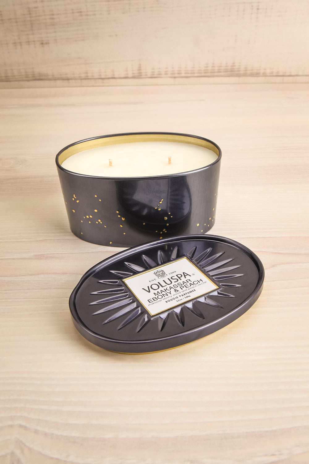 Oval Tin Candle Makassar Peach Ebony | La Petite Garçonne Chpt. 2 1