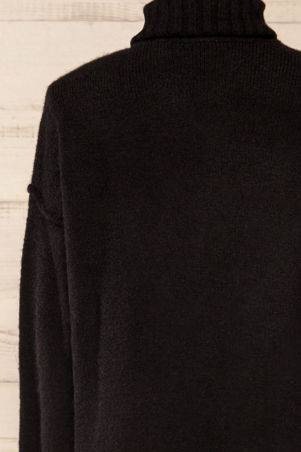Ozarow Turtle Neck Knit Dress w/ Long Sleeves | La petite garçonne back close-up