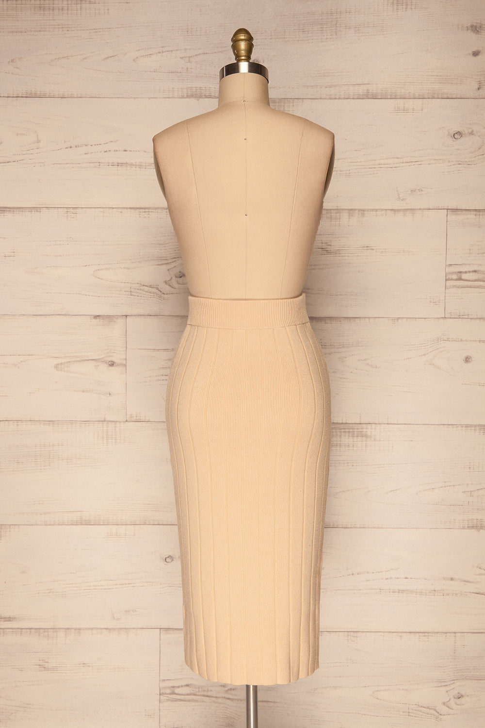 Padova Beige Knit Skirt | Jupe Beige | La Petite Garçonne back view