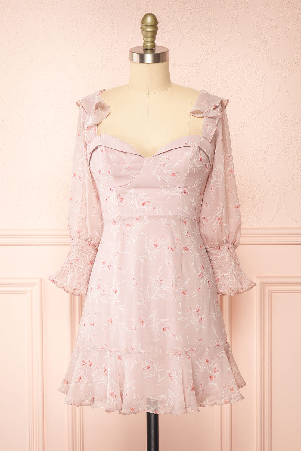 Palanie | Short Mauve Floral Dress | Boutique 1861 Palanie | Short Mauve Floral Dress | Boutique 1861