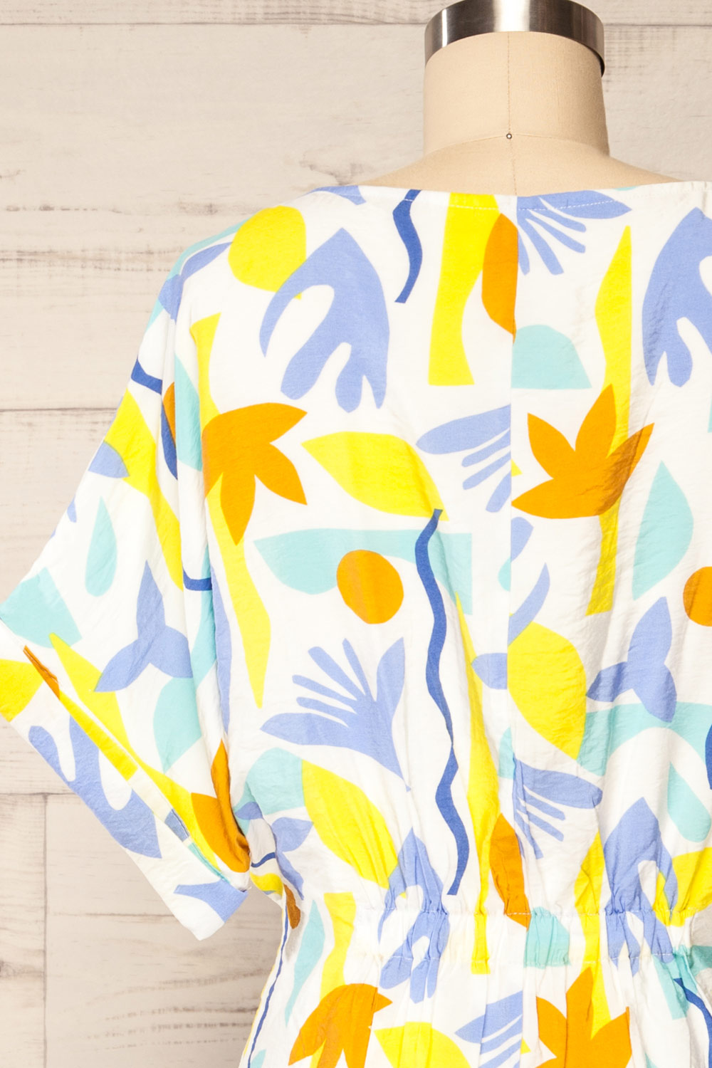 Panspermia Oversized Patterned Short Dress | La petite garçonne- back close up