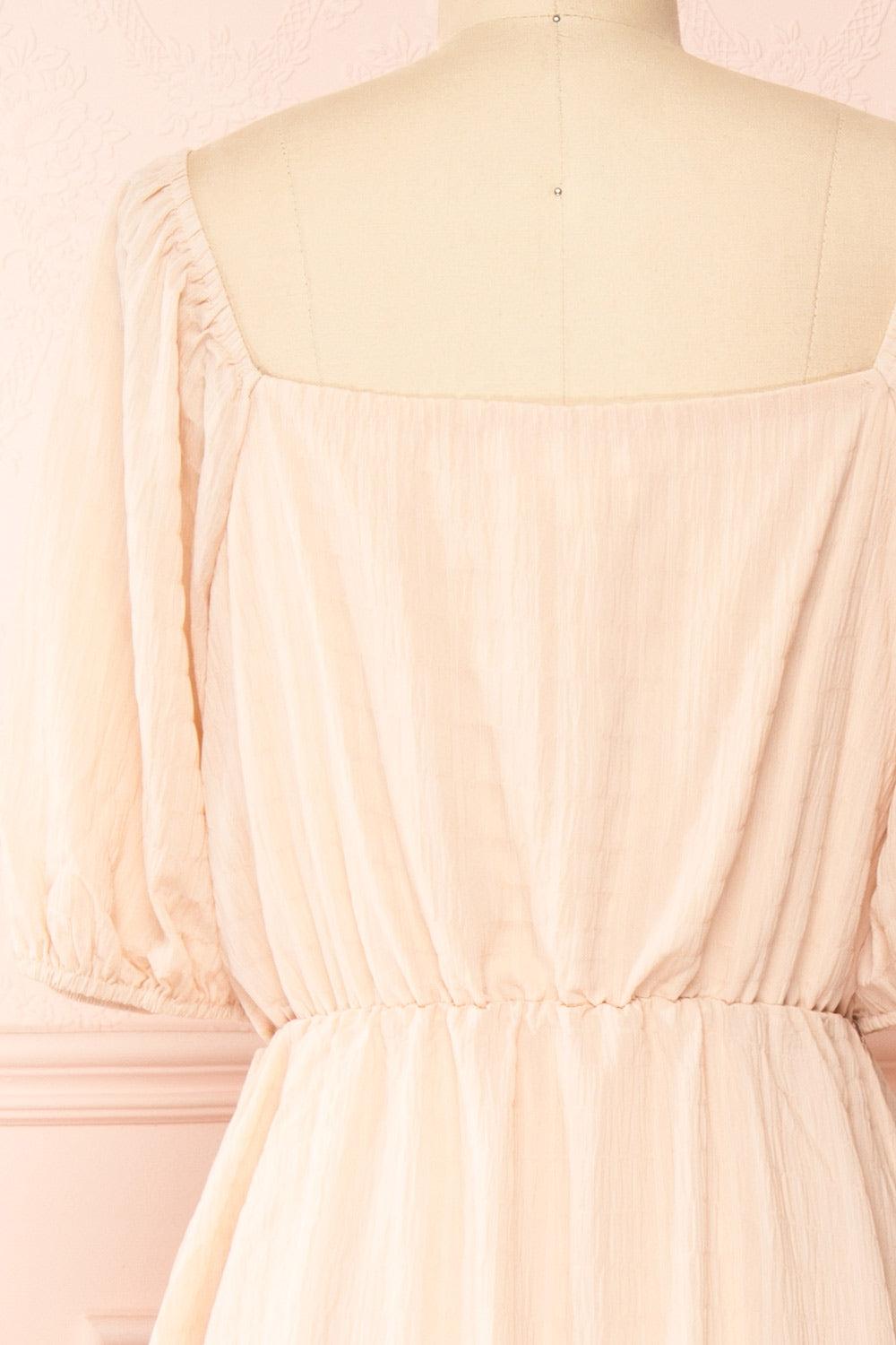 Parthenia A-Line Tiered Midi Dress | Boutique 1861 back close-up