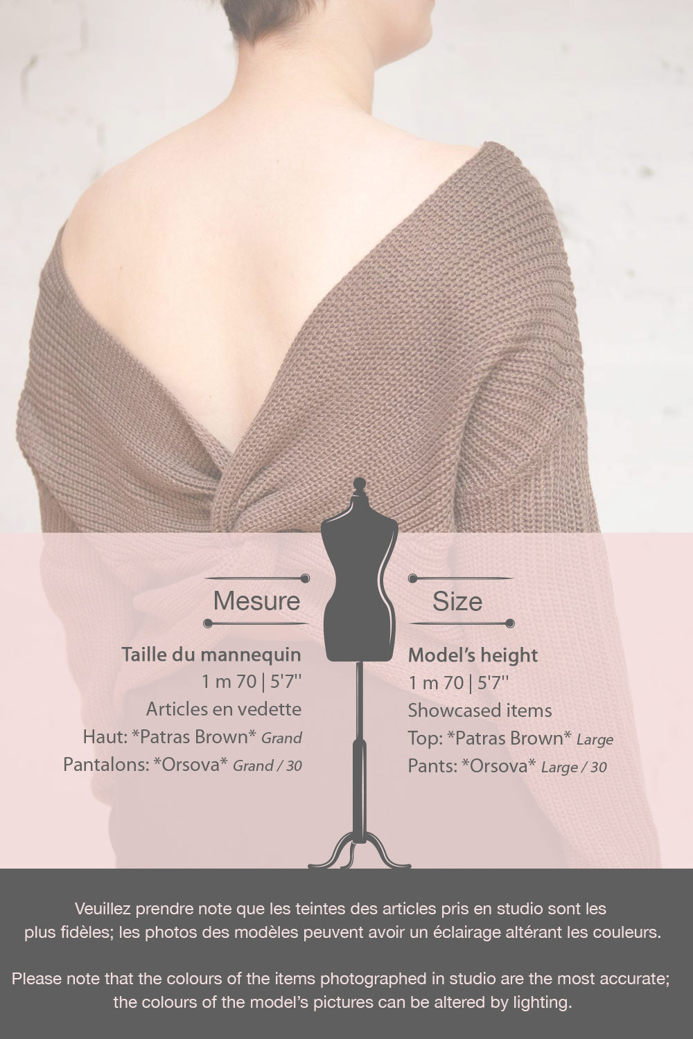 Patras Taupe V-Neck Knitted Sweater | La petite garçonne fiche