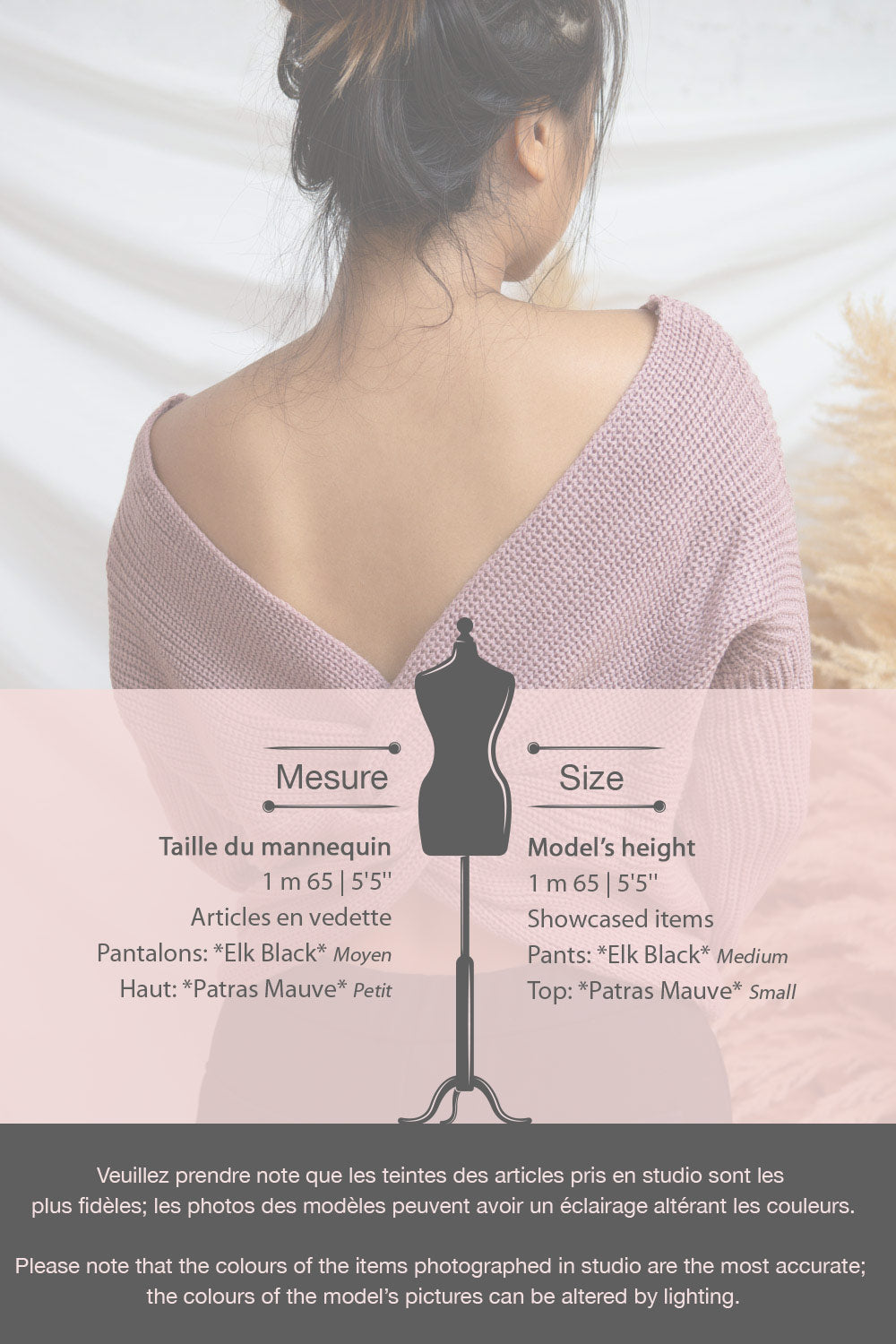 Patras Mauve V-Neck Knitted Sweater | La petite garçonne size