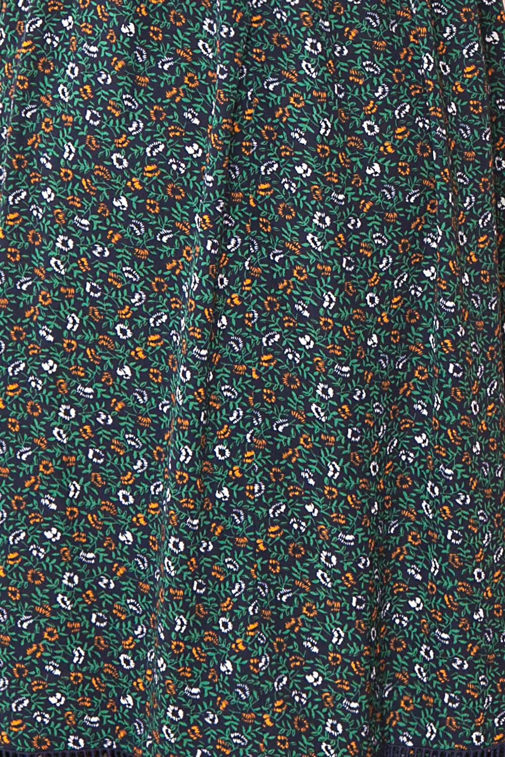 Pavonis Black Floral V-Neck Maxi Dress | Boutique 1861 texture