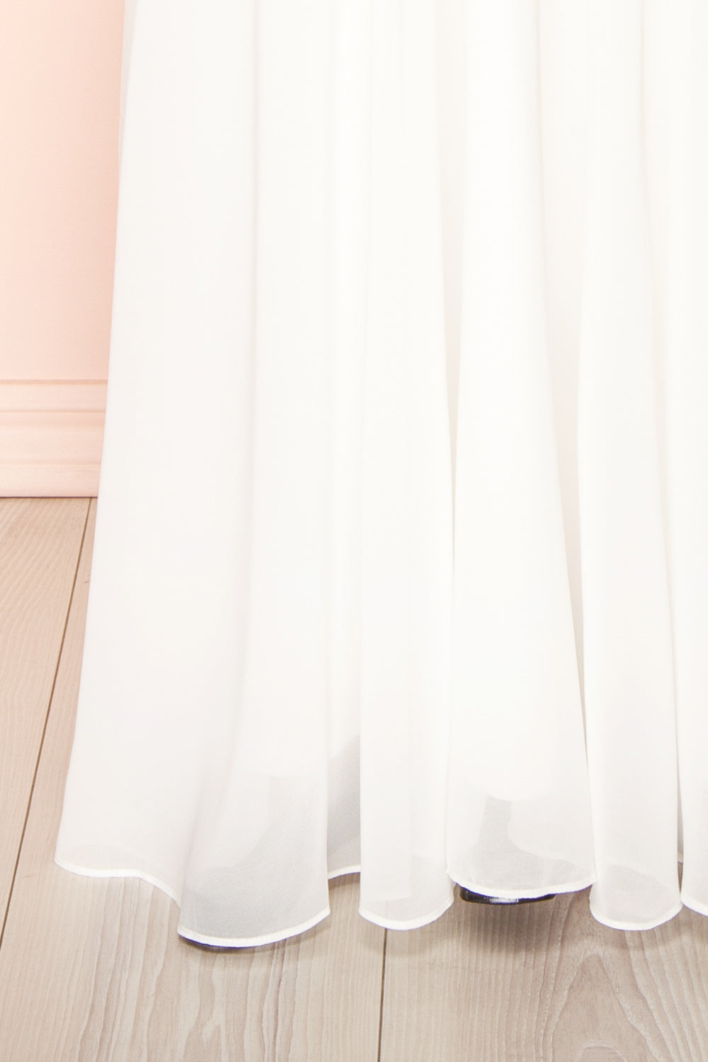 Peggie Ivory Chiffon Maxi Dress w/ Embroidered Back | Boudoir 1861 bottom