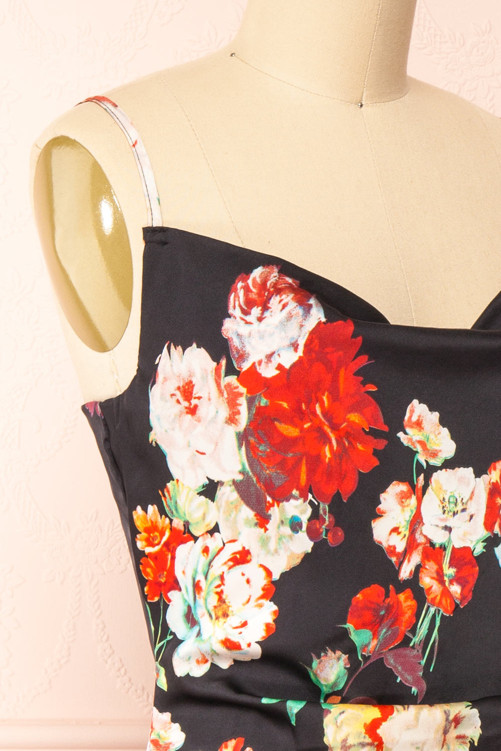 Pehony | Cowl Neck Midi Slip Dress | Boutique 1861 side close-up