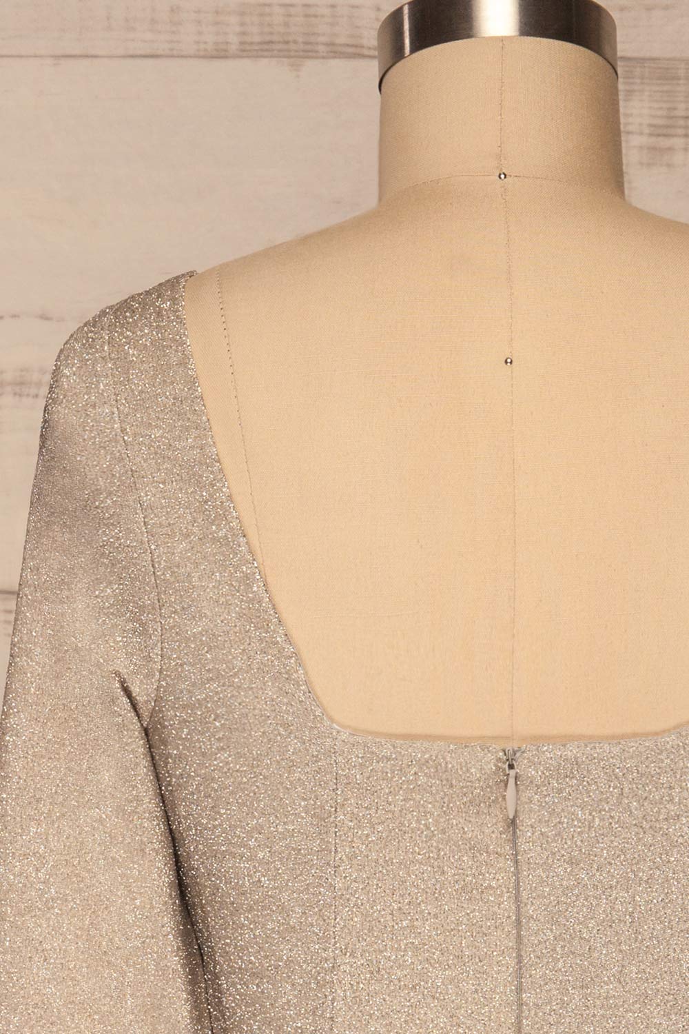 Pehtchevo Silver Long Sleeve Short Dress | La petite garçonne back close up