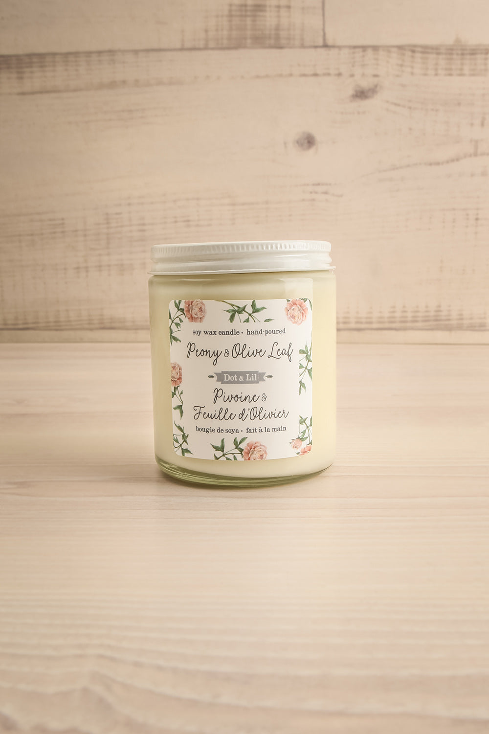 Peony and Olive Leaf Candle | La petite garçonne