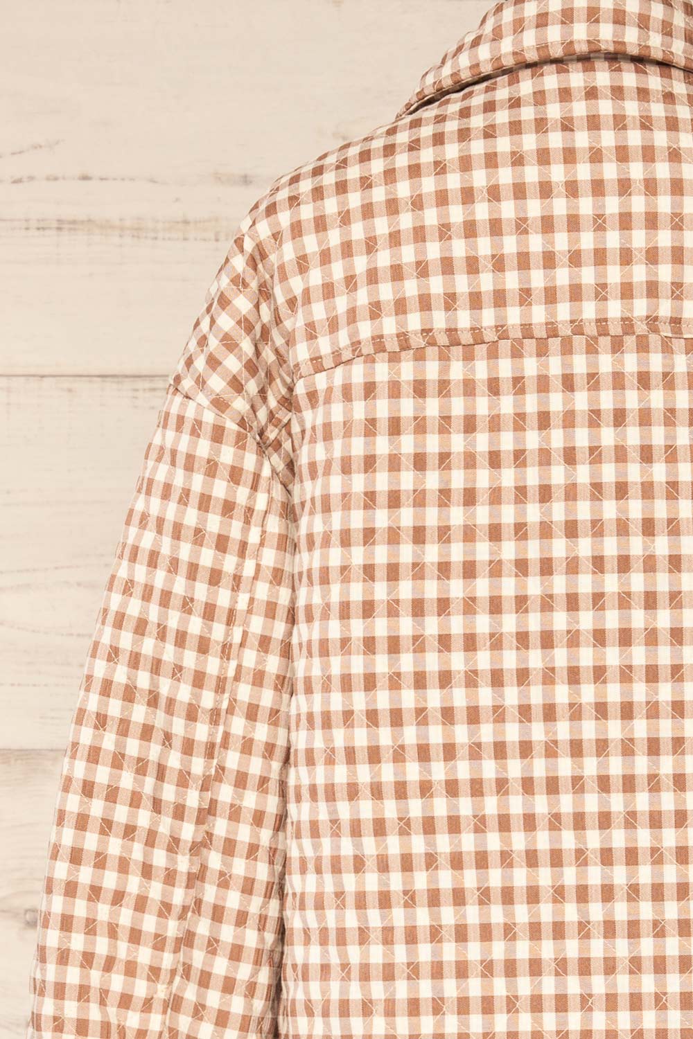 Pergola Quilted Gingham Jacket | La petite garçonne back close-up