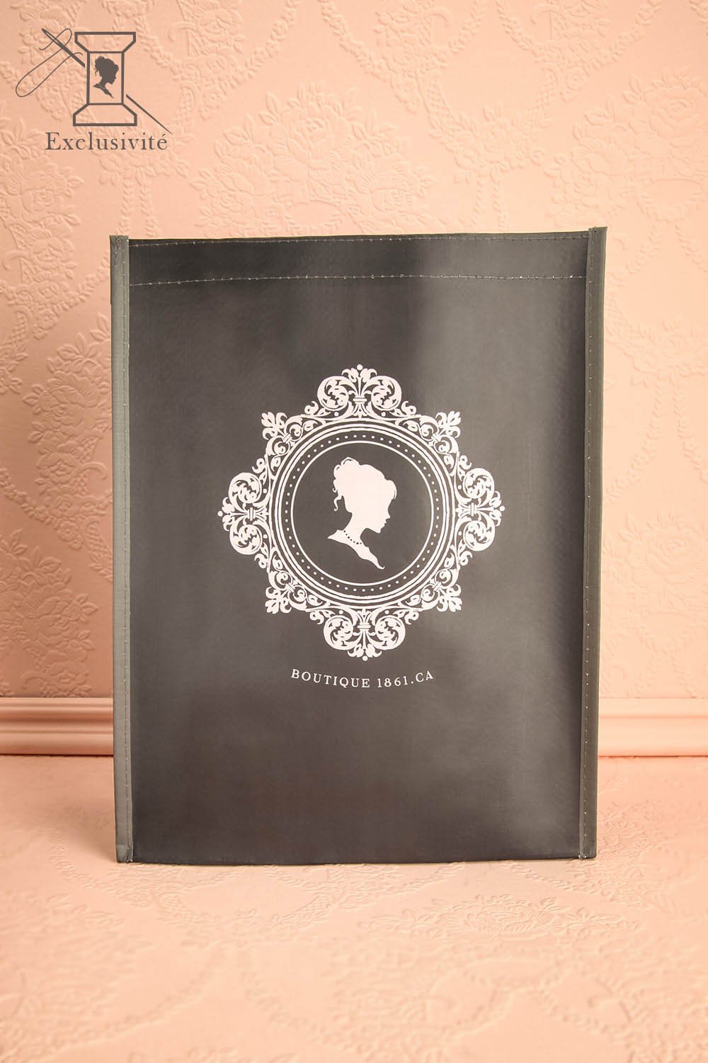 Petit Sac Camée 1861 - Dark grey and pink reusable bag 1