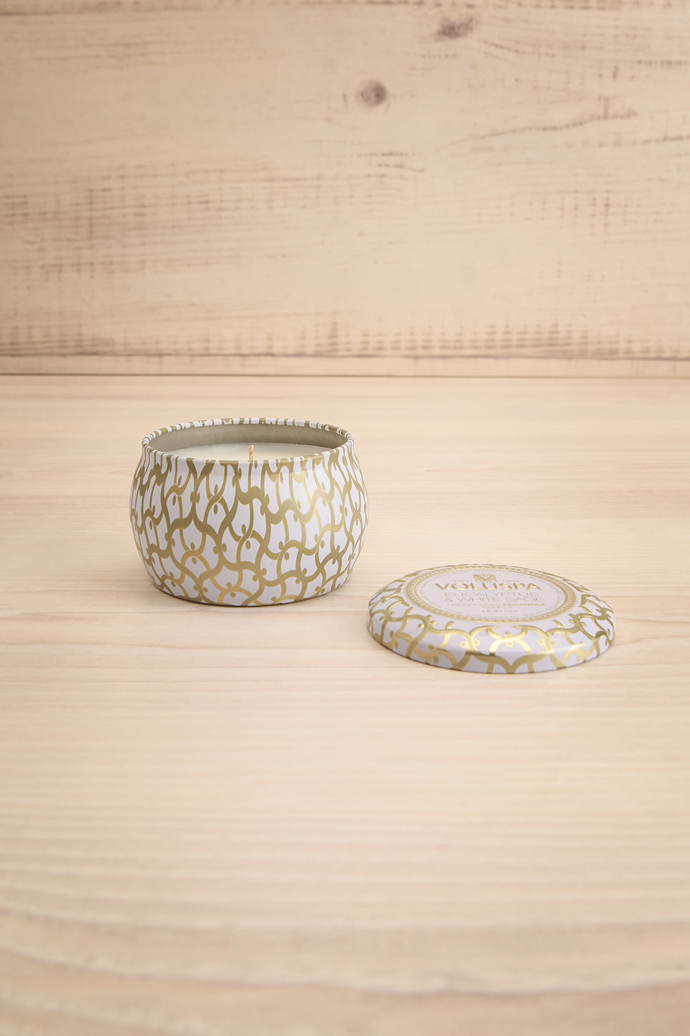Eucalyptus & White Sage Petite Tin Candle | Maison garçonne open