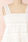 Pianella White Cropped Openwork Cami | Boutique 1861 front close-up