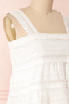 Pianella White Cropped Openwork Cami | Boutique 1861 side close-up