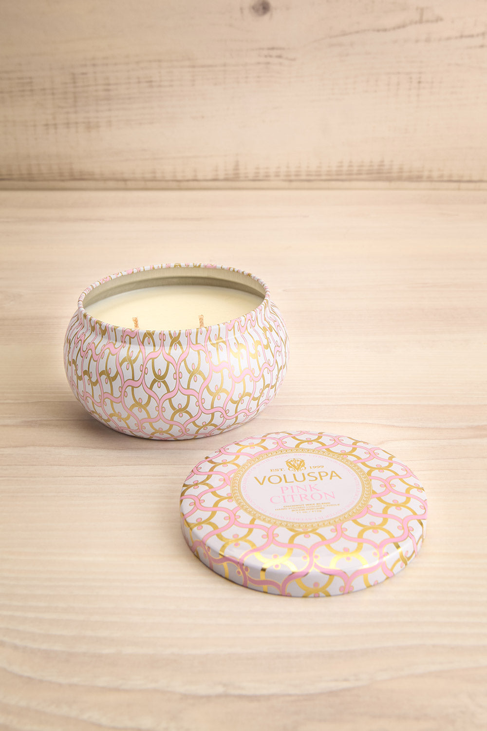Maison Tin Candle Pink Citron | La petite garçonne open