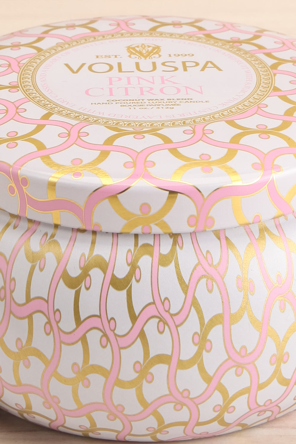 Maison Tin Candle Pink Citron | La petite garçonne close-up