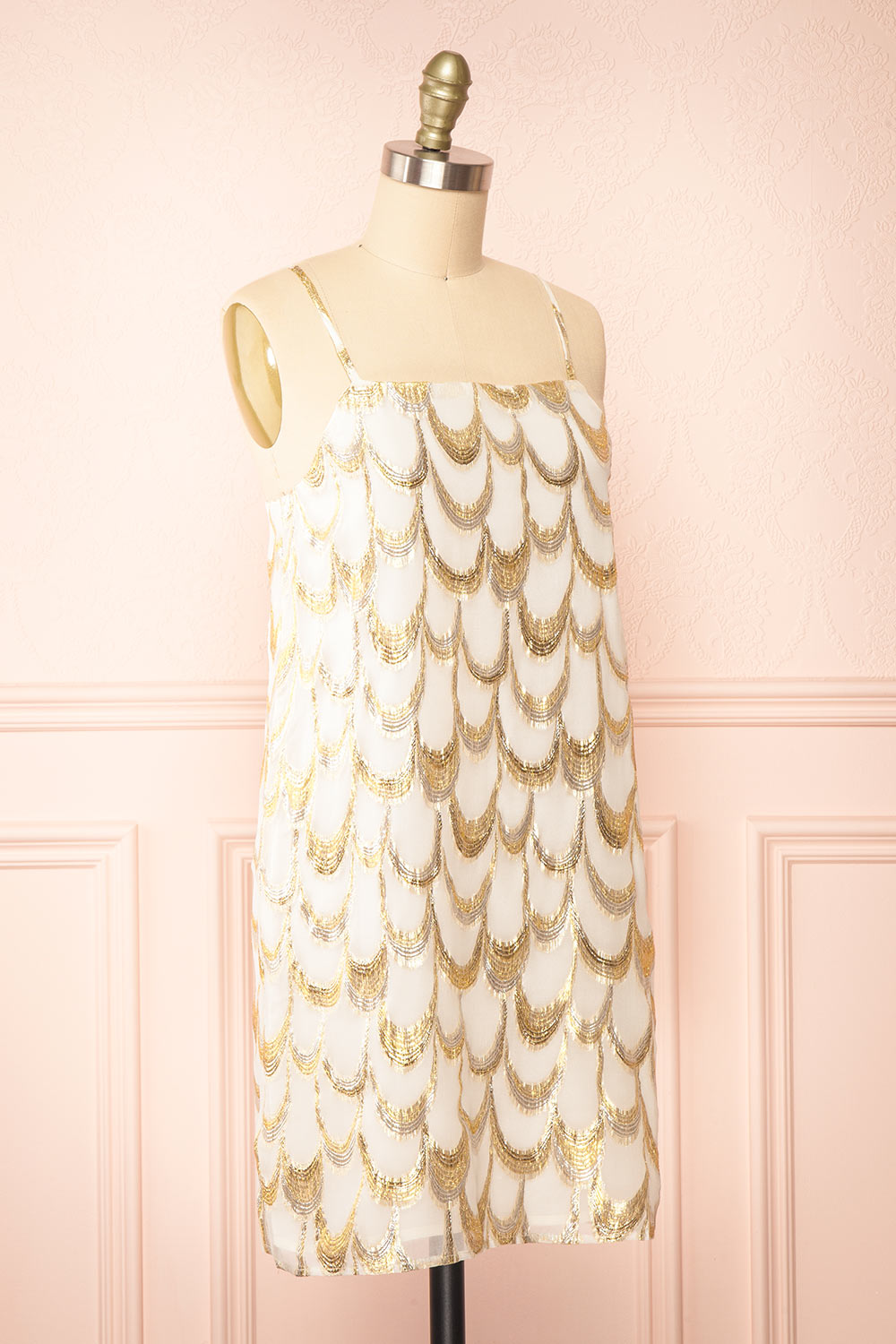 Piper Short Dress w/ Scallop Embroidery | Boutique 1861 side view