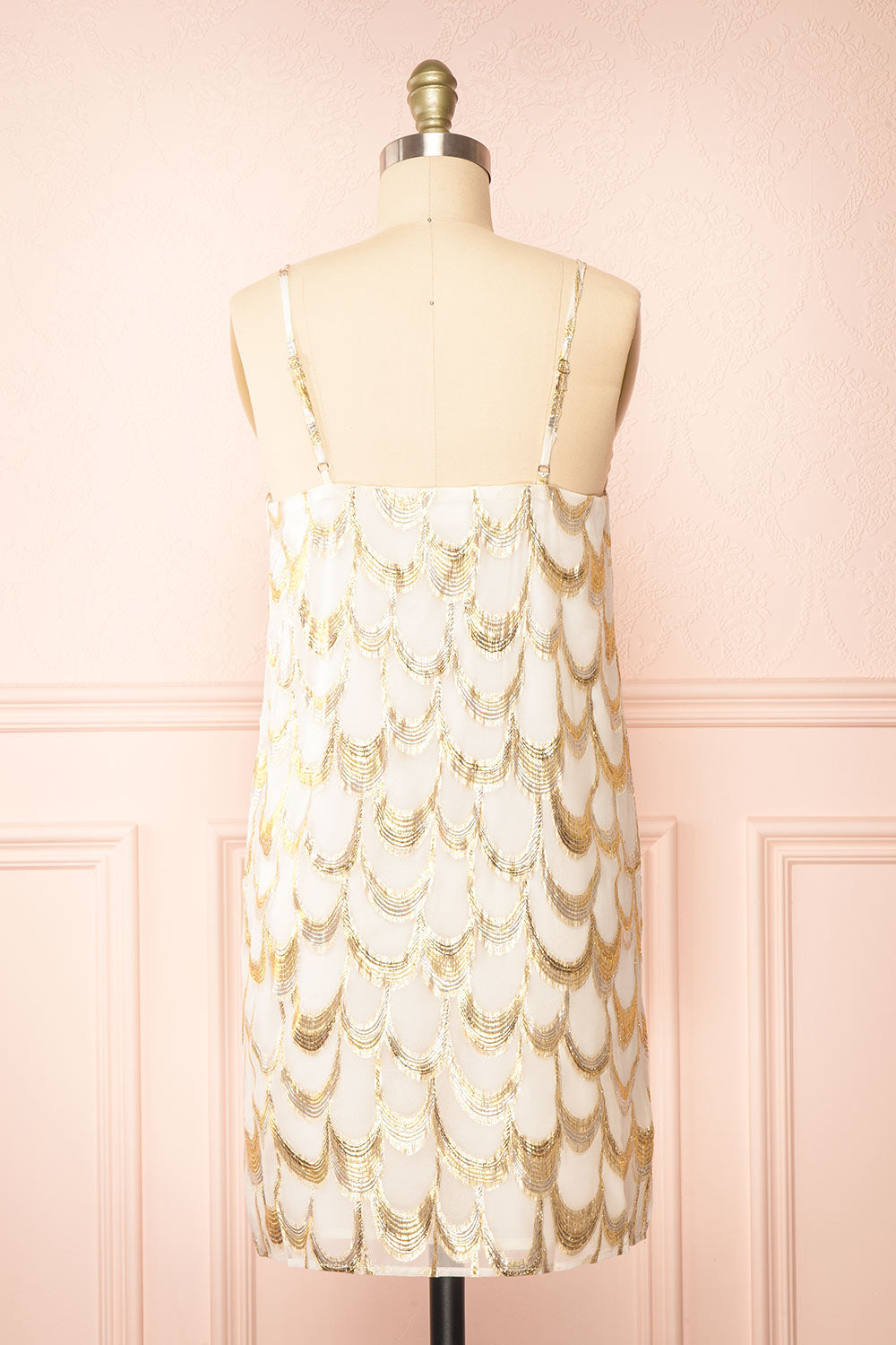 Piper Short Dress w/ Scallop Embroidery | Boutique 1861 back view