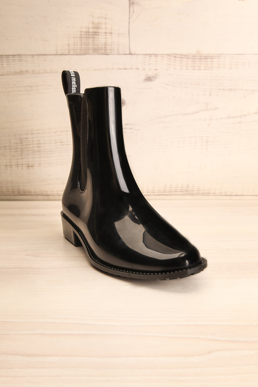 Pleyel Noir Black Chelsea Rain Boots front view | La Petite Garçonne Chpt. 2