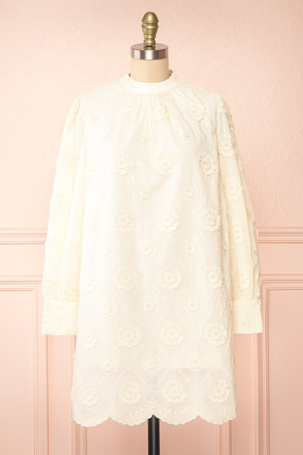 Pnoae Floral Embroidered Short Shift Dress | Boutique 1861 front view